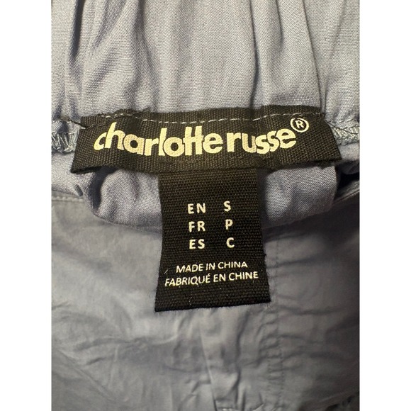 Charlotte Russe Blue Cotton High Waisted Cargo Shorts - Picture 5 of 7